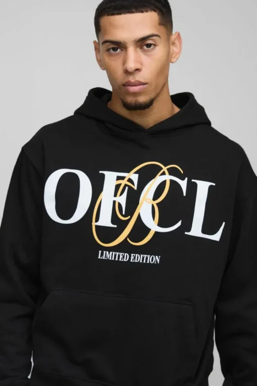 Oversized Boxy Ofcl Print Hooded Tracksuit