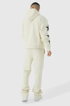 Oversized Boxy Off Season Puff Printed Hooded Tracksuit