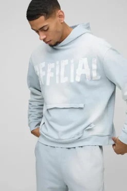 Oversized Boxy Official Distressed Pocket Hoodie