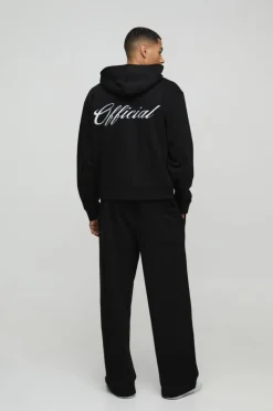 Oversized Boxy Official Embroidery Zip Through Tracksuit