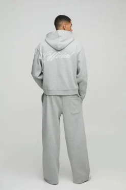 Oversized Boxy Official Embroidery Zip Through Tracksuit