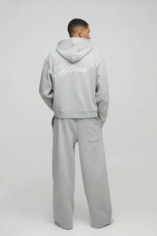Oversized Boxy Official Embroidery Zip Through Tracksuit