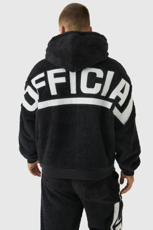 Oversized Boxy Official Embroidered Teddy Borg Hoodie