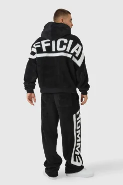 Oversized Boxy Official Embroidered Teddy Borg Hoodie