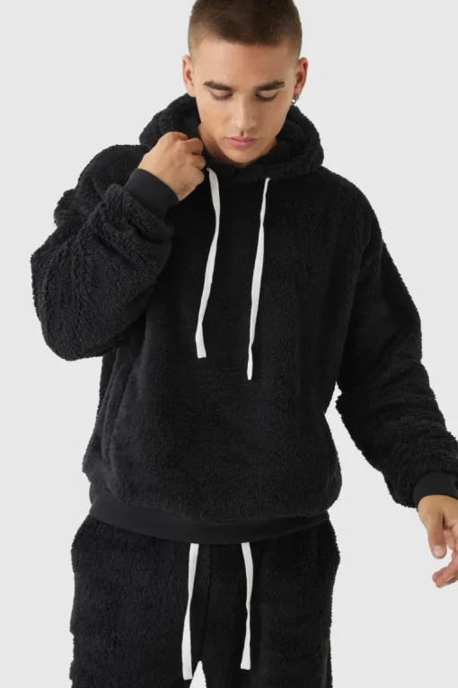 Oversized Boxy Official Embroidered Teddy Borg Hoodie
