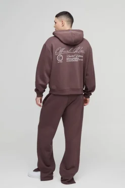 Oversized Boxy Official Man Zip Hooded Tracksuit