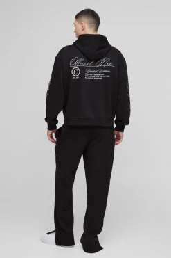 Oversized Boxy Official Man Zip Hooded Tracksuit
