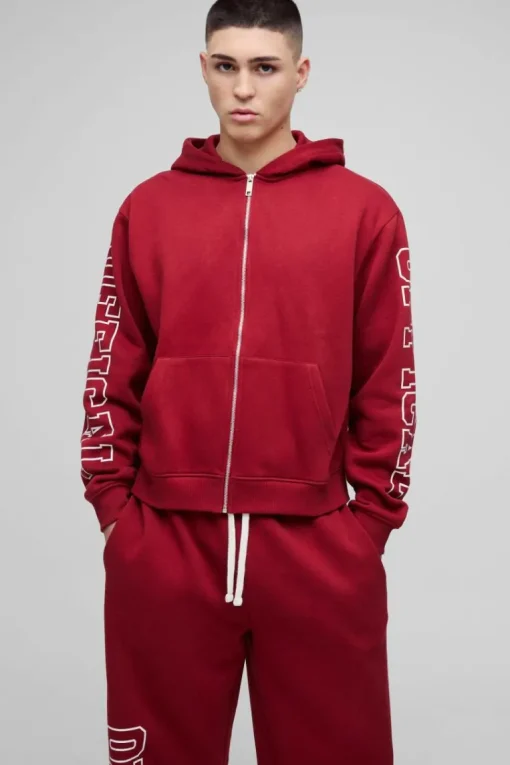 Oversized Boxy Official Zip Through Hooded Tracksuit