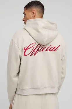 Oversized Boxy Official Zip Through Hoodie