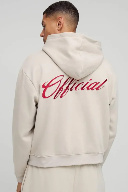 Oversized Boxy Official Zip Through Hoodie