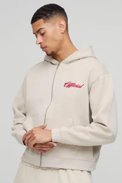 Oversized Boxy Official Zip Through Hoodie