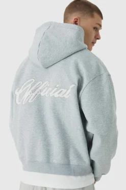 Oversized Boxy Official Zip Through Hoodie