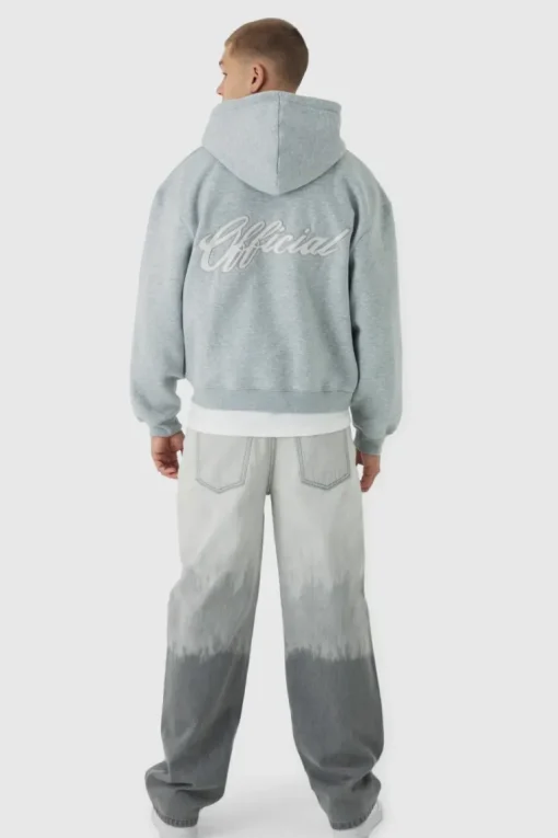 Oversized Boxy Official Zip Through Hoodie