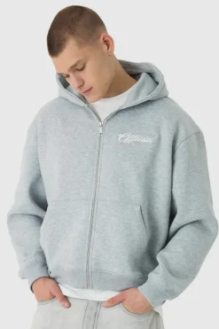 Oversized Boxy Official Zip Through Hoodie