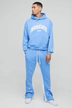 Oversized Boxy Paint Splatter Homme Gusset Tracksuit