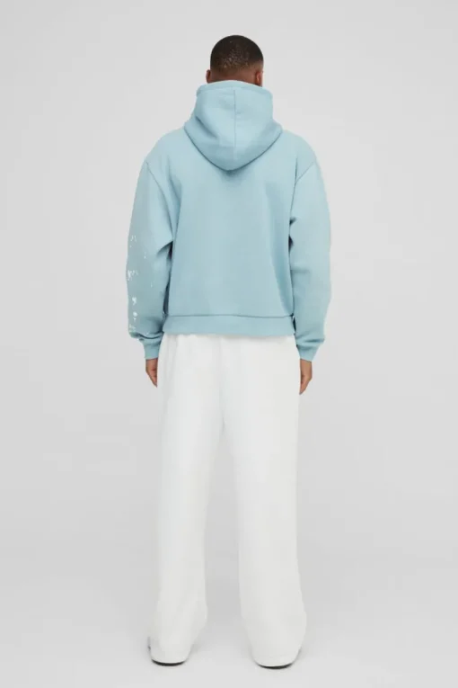 Oversized Boxy Paint Splatter Homme Hoodie