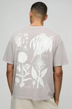 Oversized Boxy Pour Homme Floral Washed T-Shirt