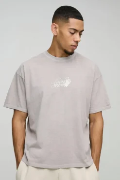 Oversized Boxy Pour Homme Floral Washed T-Shirt