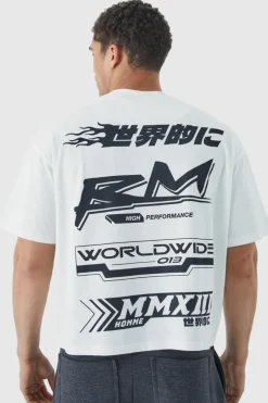 Oversized Boxy Print T-shirt With Rubber Badge
