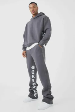 Oversized Boxy Printed Flared Tracksuit