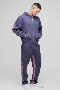 Oversized Boxy Printed Gusset Tracksuit