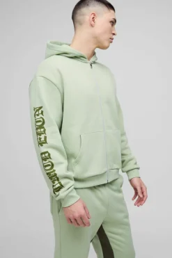 Oversized Boxy Printed Gusset Tracksuit
