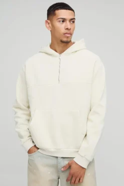 Oversized Boxy Quarter Zip Washed Hoodie