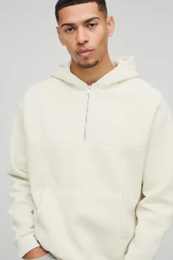 Oversized Boxy Quarter Zip Washed Hoodie