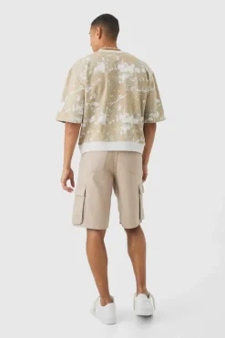 Oversized Boxy Short Sleeve Forest Graphic Sweatshirt