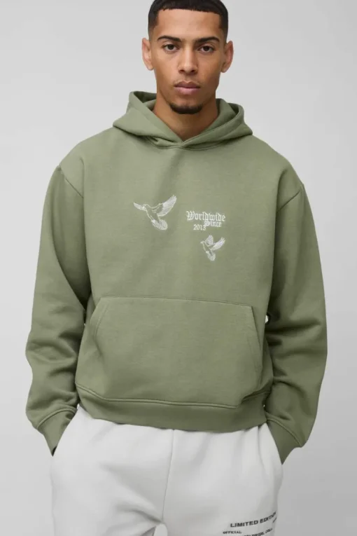Oversized Boxy Smart Embroidered Hoodie