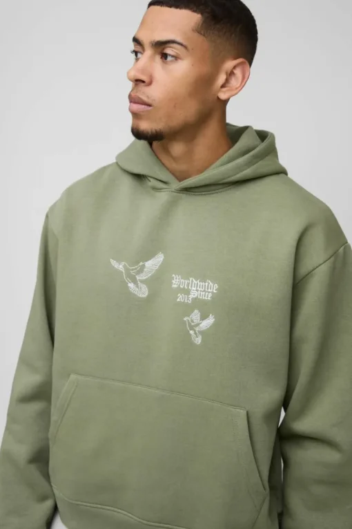 Oversized Boxy Smart Embroidered Hoodie