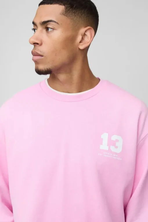Oversized Boxy Spray Wash Ofcl Printed Sweat Tracksuit
