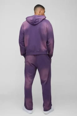 Oversized Boxy Spray Wash Zip Through Tracksuit