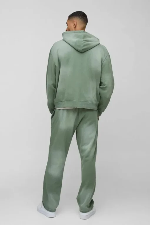 Oversized Boxy Spray Wash Zip Through Tracksuit