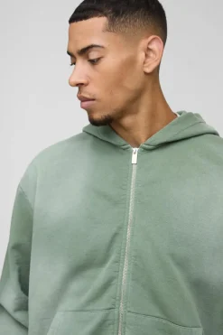 Oversized Boxy Spray Wash Zip Through Tracksuit