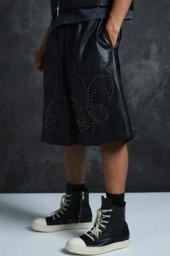 Oversized Boxy Studded Padded Pu Gilet Set