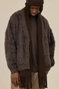 Oversized Boxy Super Fluffy Knitted Cardigan