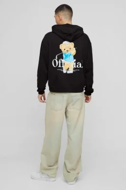 Oversized Boxy Teddy Graphic Hoodie
