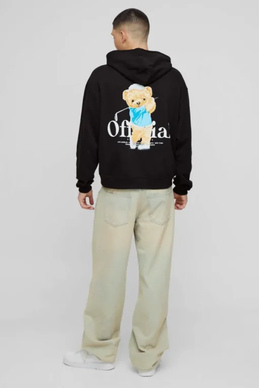 Oversized Boxy Teddy Graphic Hoodie