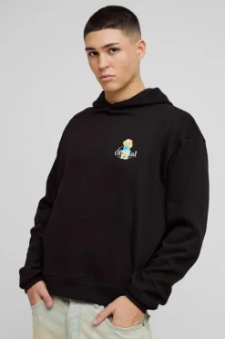 Oversized Boxy Teddy Graphic Hoodie