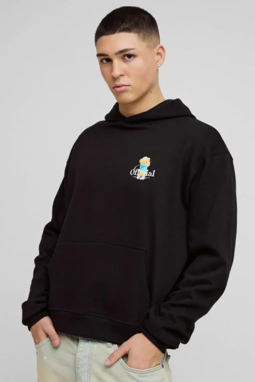 Oversized Boxy Teddy Graphic Hoodie