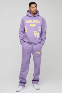 Oversized Boxy Worldwide 13 Embroidered Varsity Tracksuit
