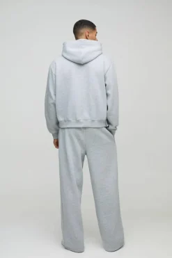 Oversized Boxy Worldwide Distressed Applique Hooded Tracksuit