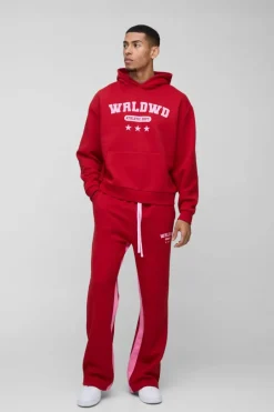 Oversized Boxy Worldwide Star Varsity Hooded Gusset Tracksuit