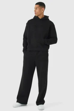 Oversized Boxy Worldwide Emboss Wide Leg Tracksuit
