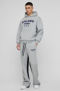 Oversized Boxy Worldwide Star Varsity Hooded Gusset Tracksuit