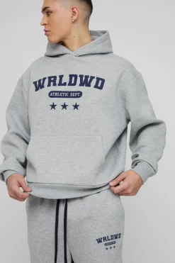 Oversized Boxy Worldwide Star Varsity Hooded Gusset Tracksuit