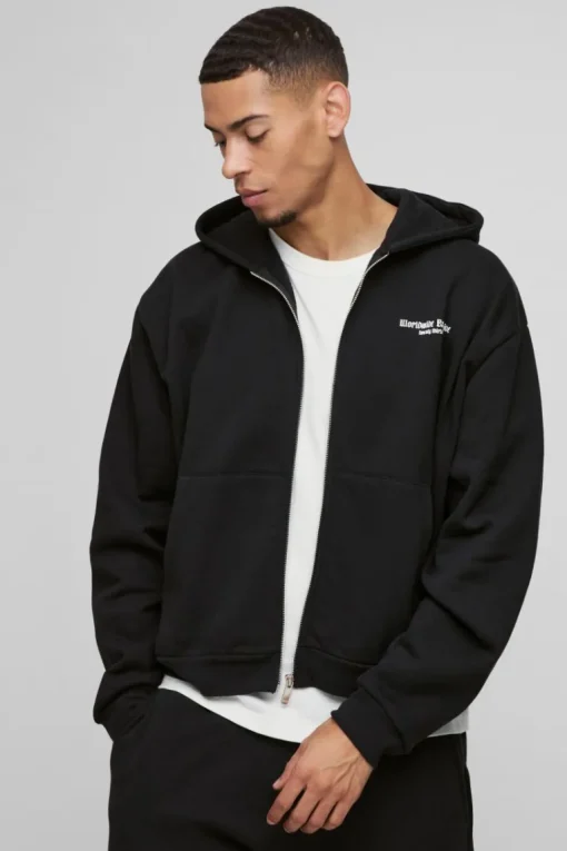 Oversized Boxy Zip Through Worldwide Graffiti Print Zip Through Hoodie