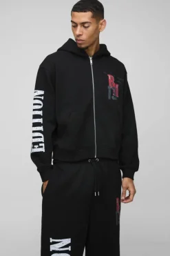 Oversized Boxy Zip Thru and Extreme Wide Leg Moto Tracksuit
