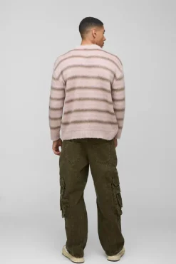 Oversized Brushed Crew Neck Knitted Jumper